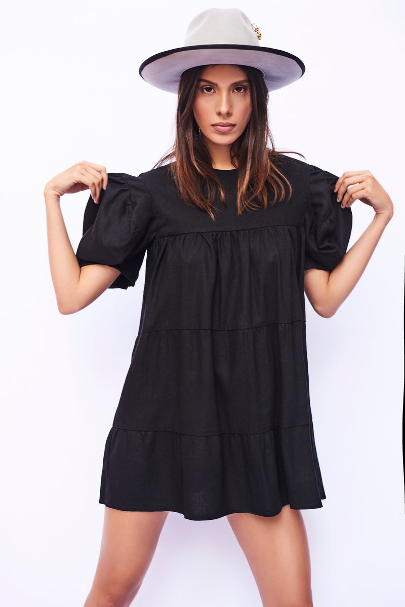 Vestido lino negro