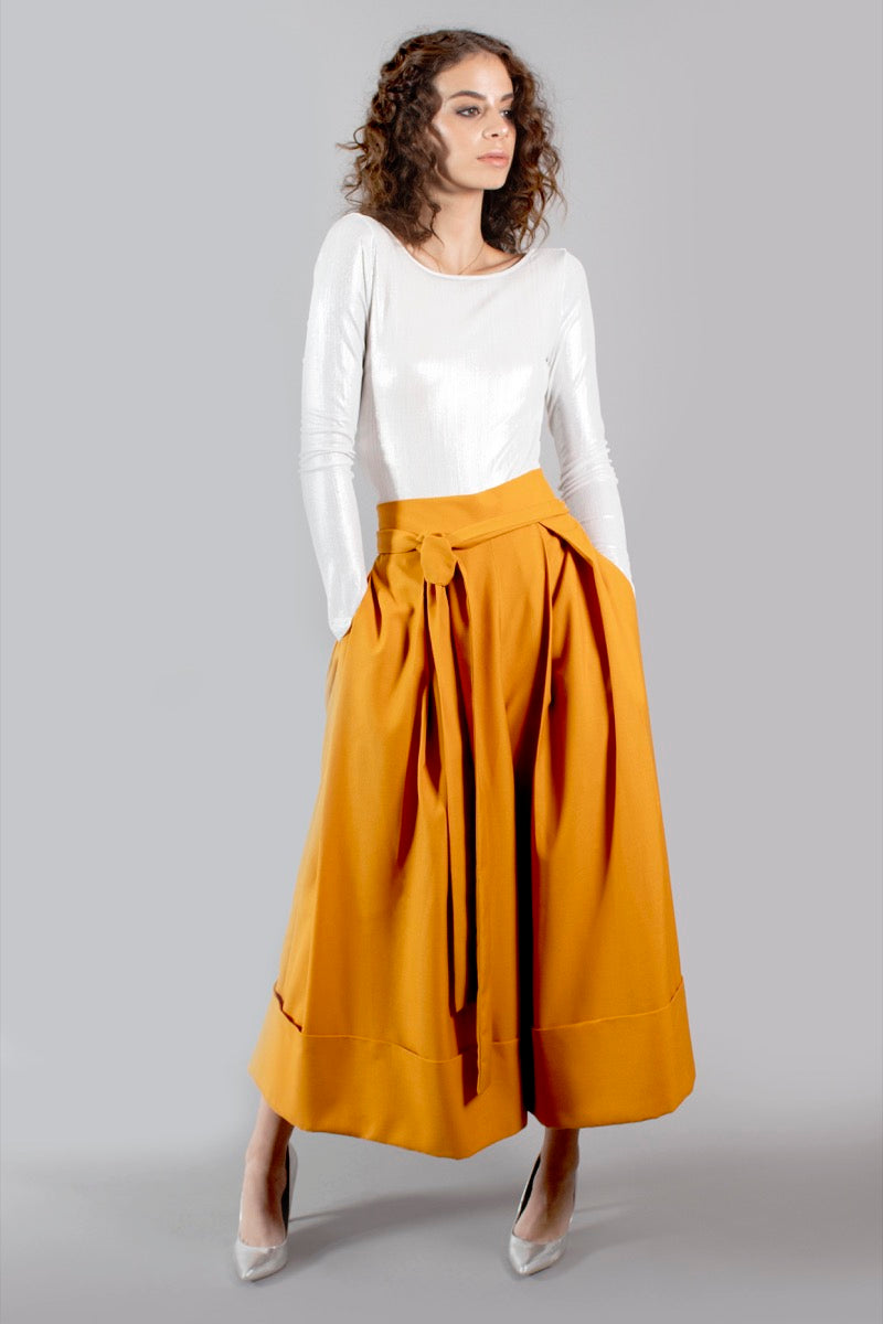 Falda pantalón capri naranja